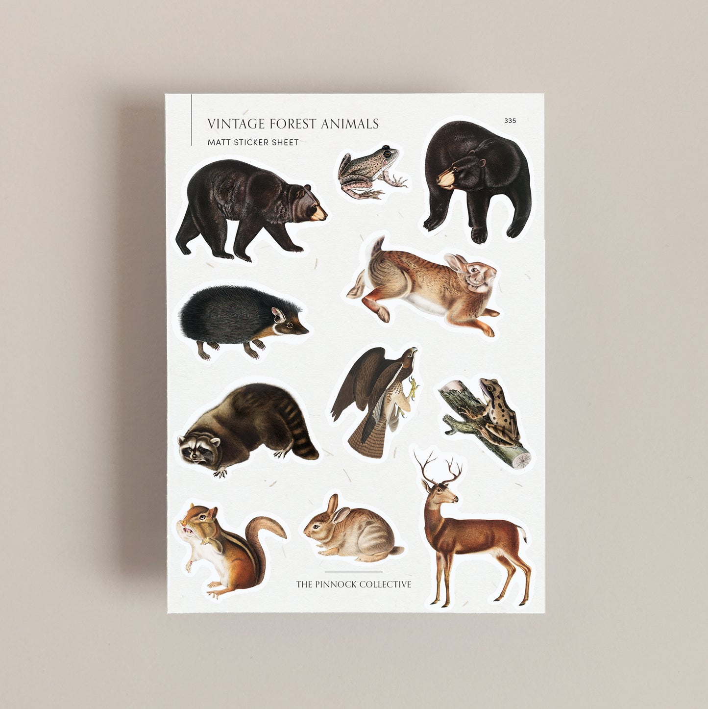 Vintage Forest Animals Sticker Sheet