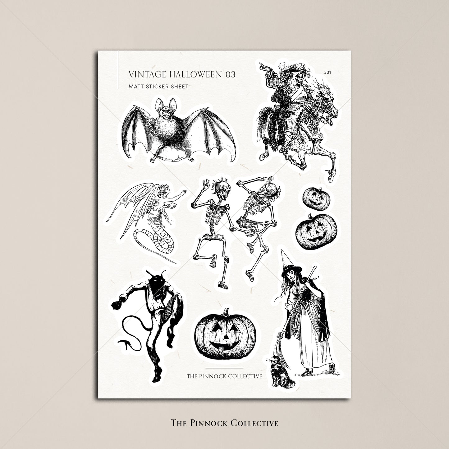 Vintage Halloween Sticker Sheet