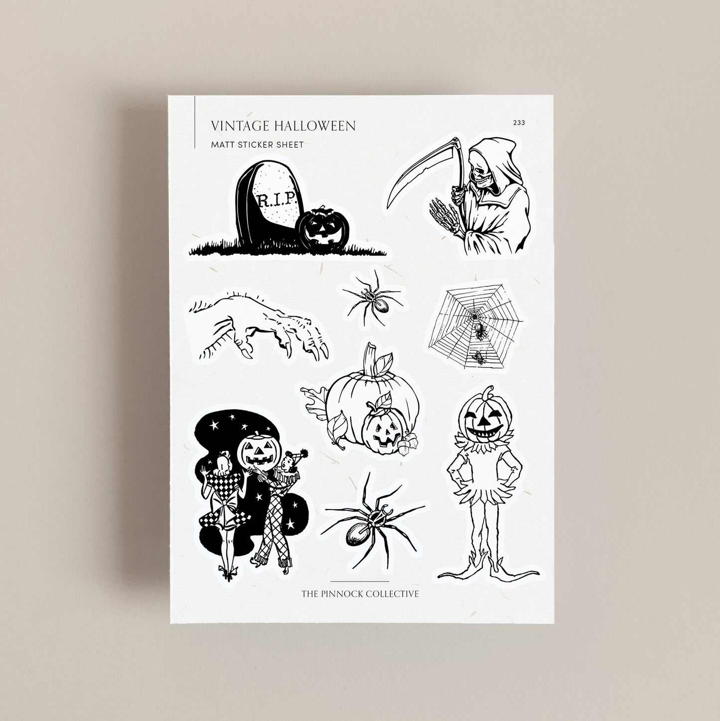 Vintage Halloween Sticker Sheet