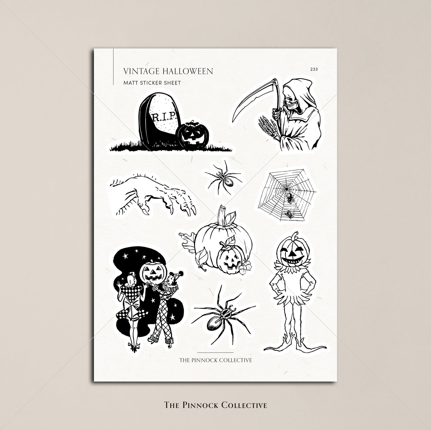 Vintage Halloween Sticker Sheet