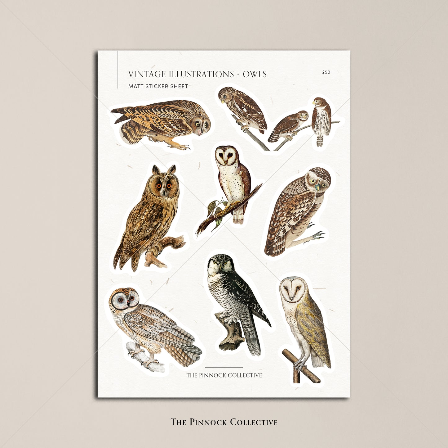 Vintage Owls Sticker Sheet