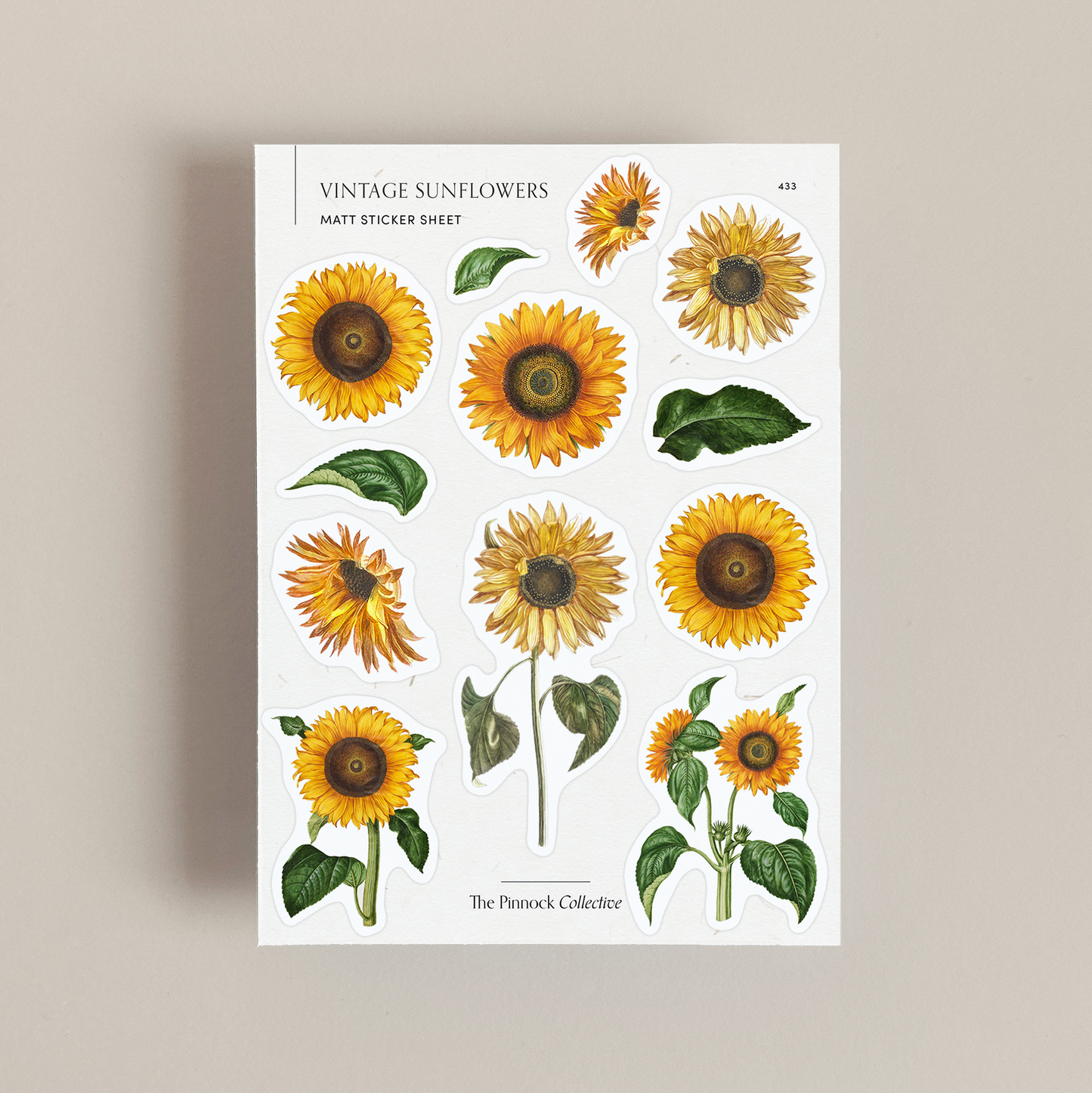 Vintage Sunflowers Sticker Sheet