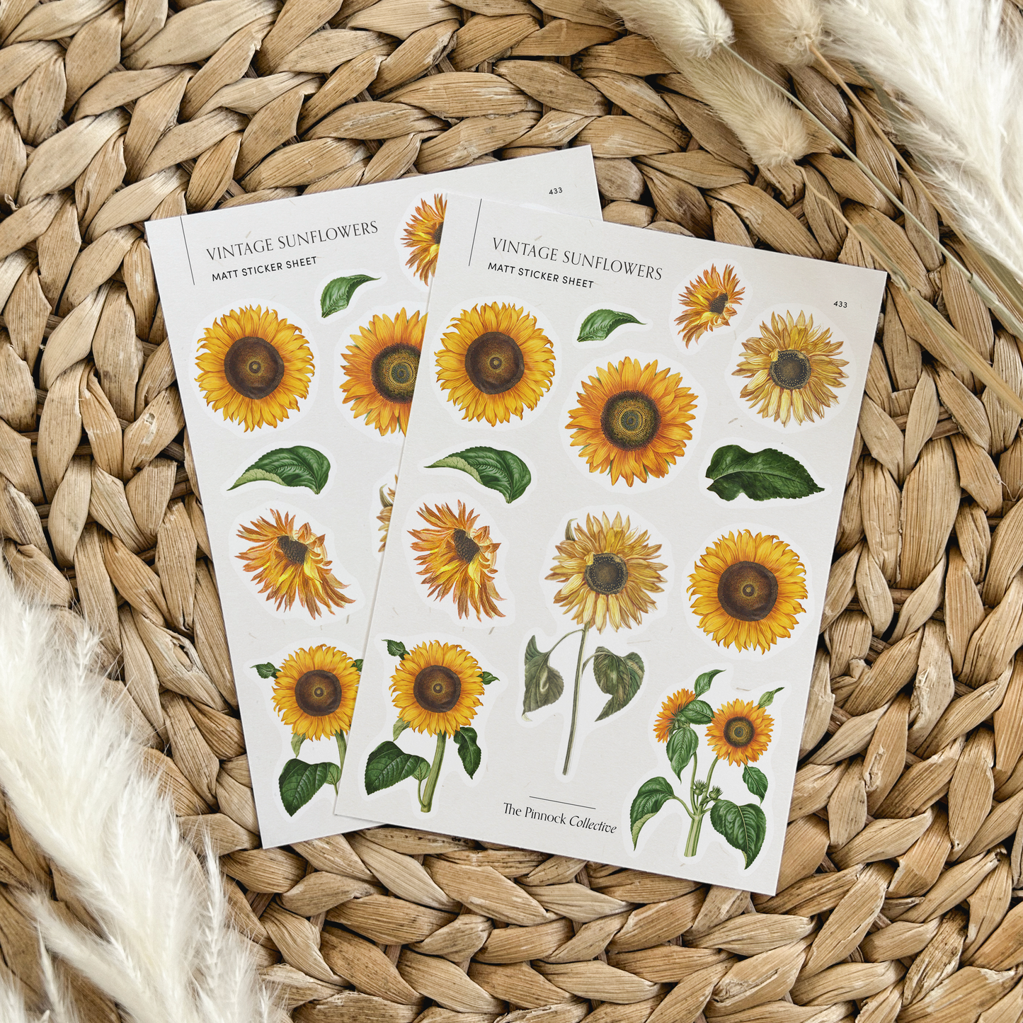 Vintage Sunflowers Sticker Sheet
