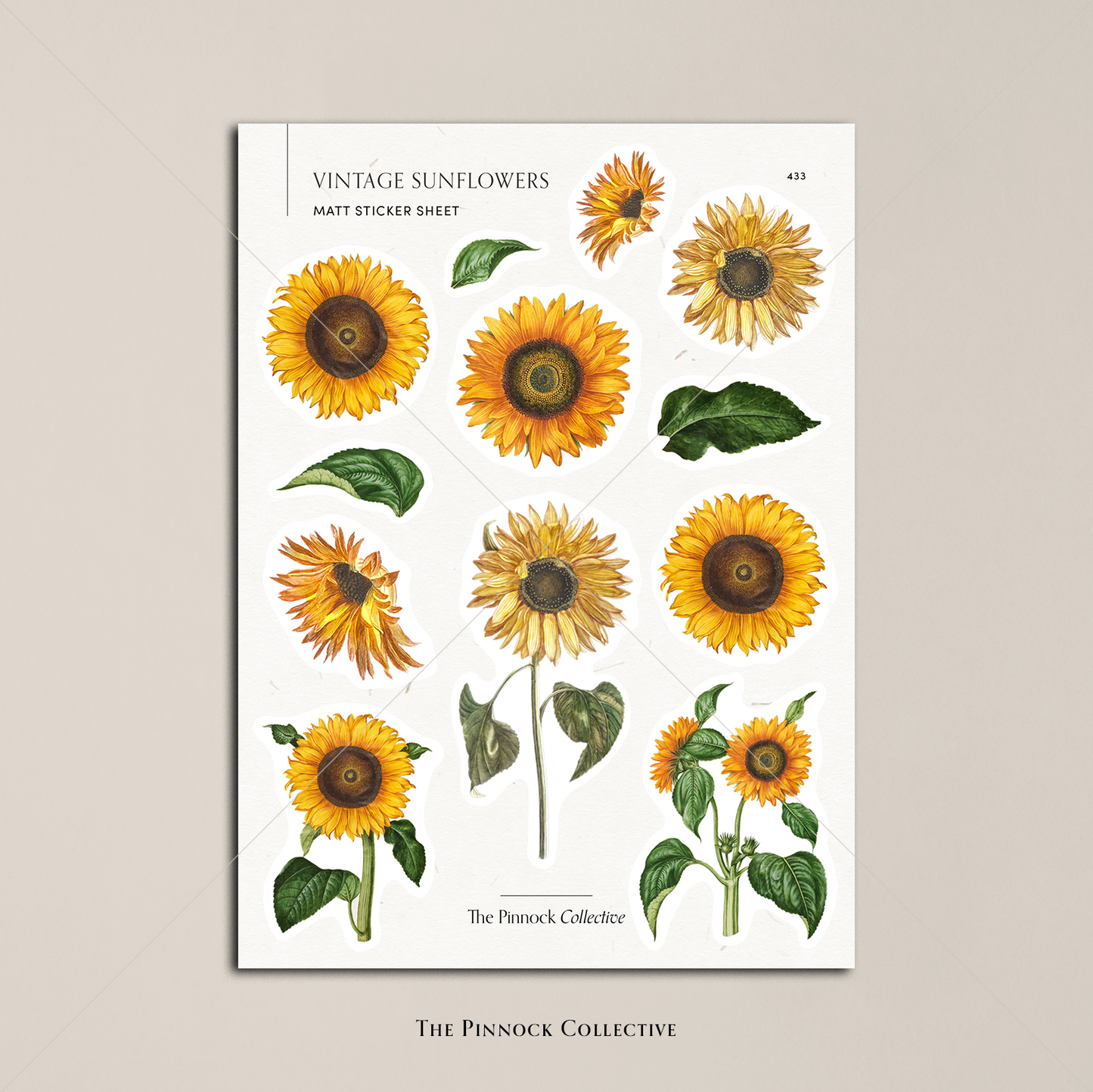 Vintage Sunflowers Sticker Sheet
