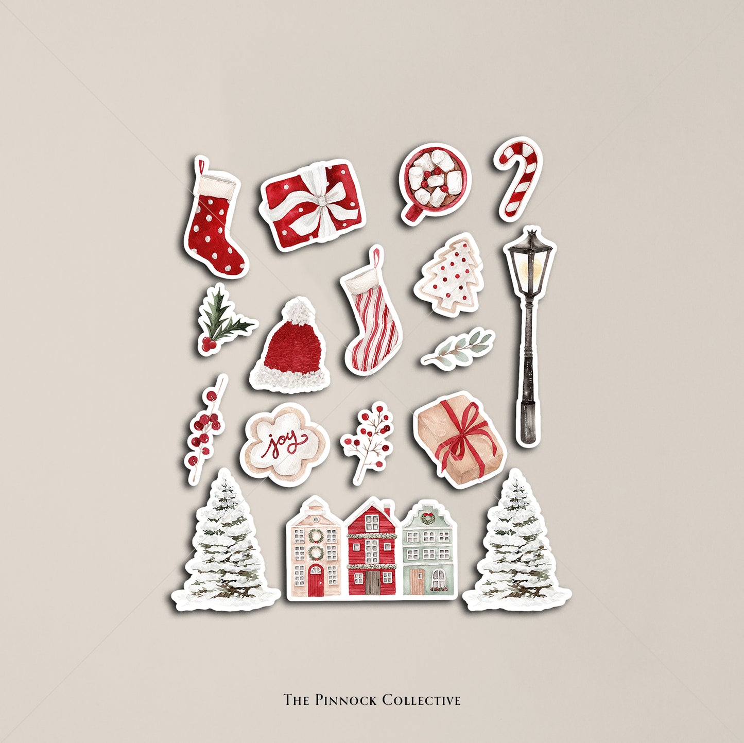 Watercolour Christmas Sticker Sheet