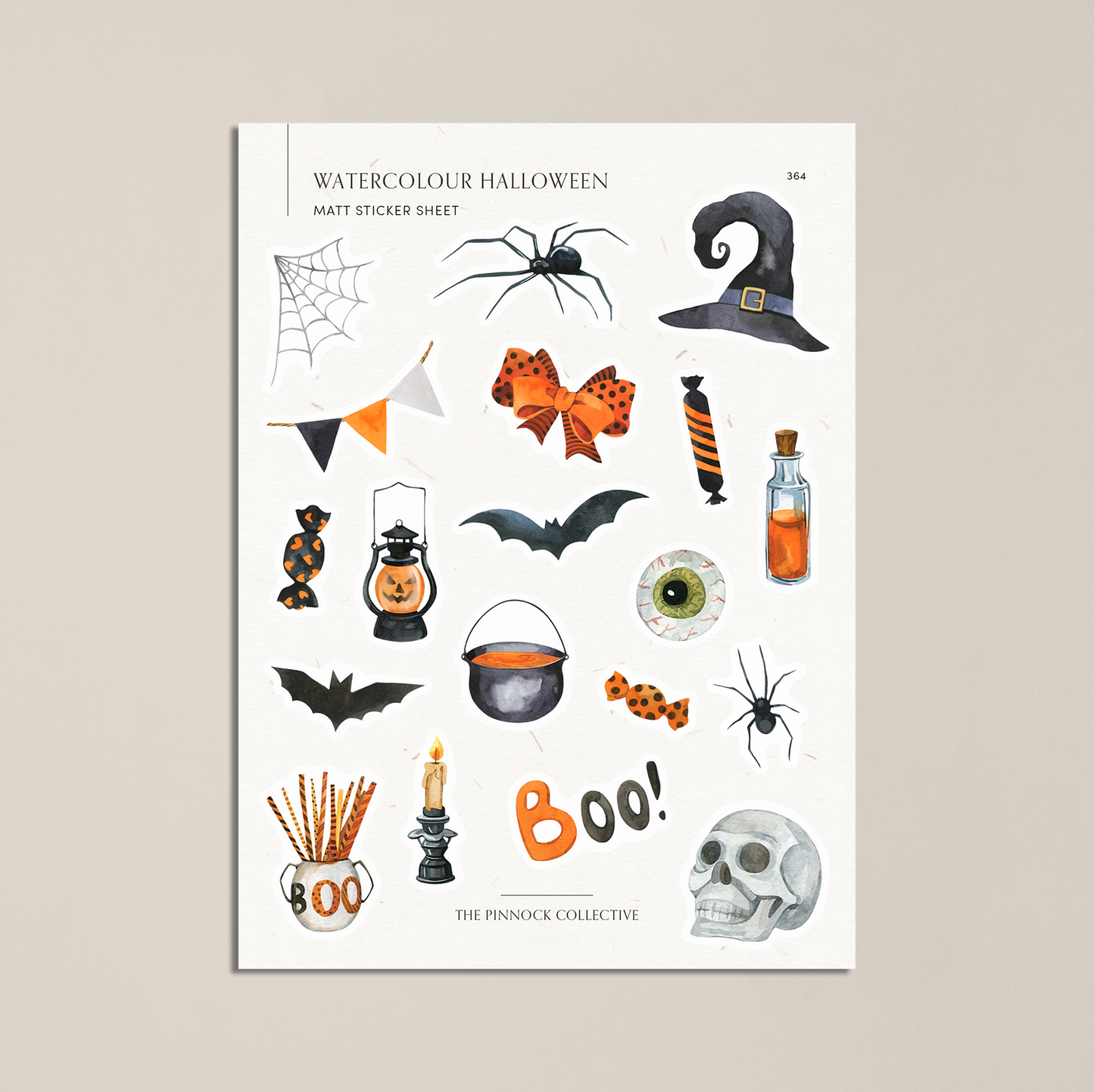 Watercolour Halloween Sticker Sheet