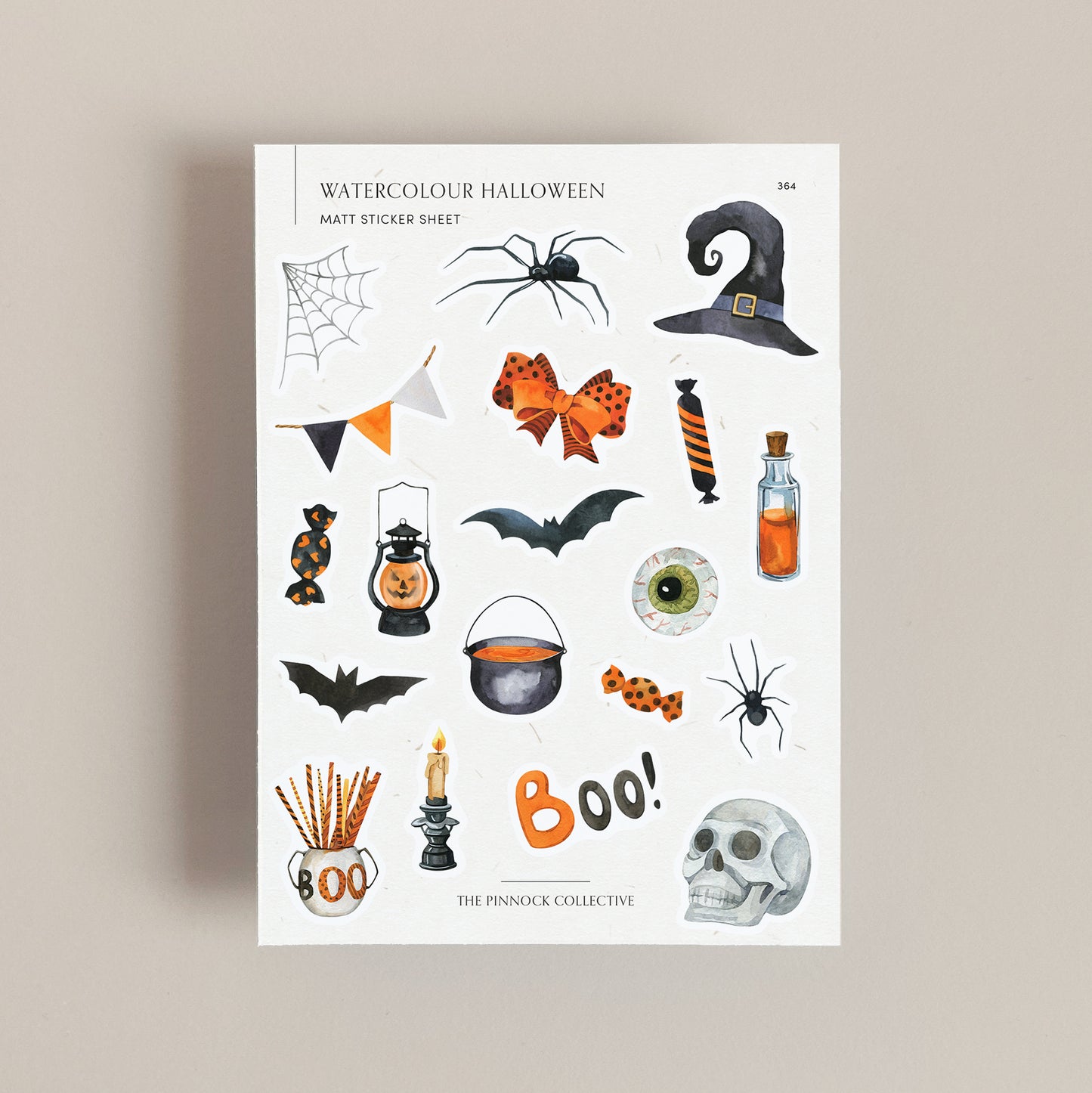 Watercolour Halloween Sticker Sheet