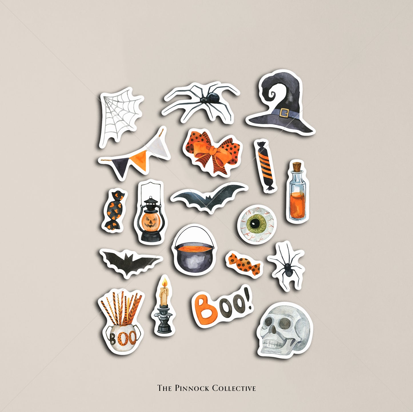 Watercolour Halloween Sticker Sheet