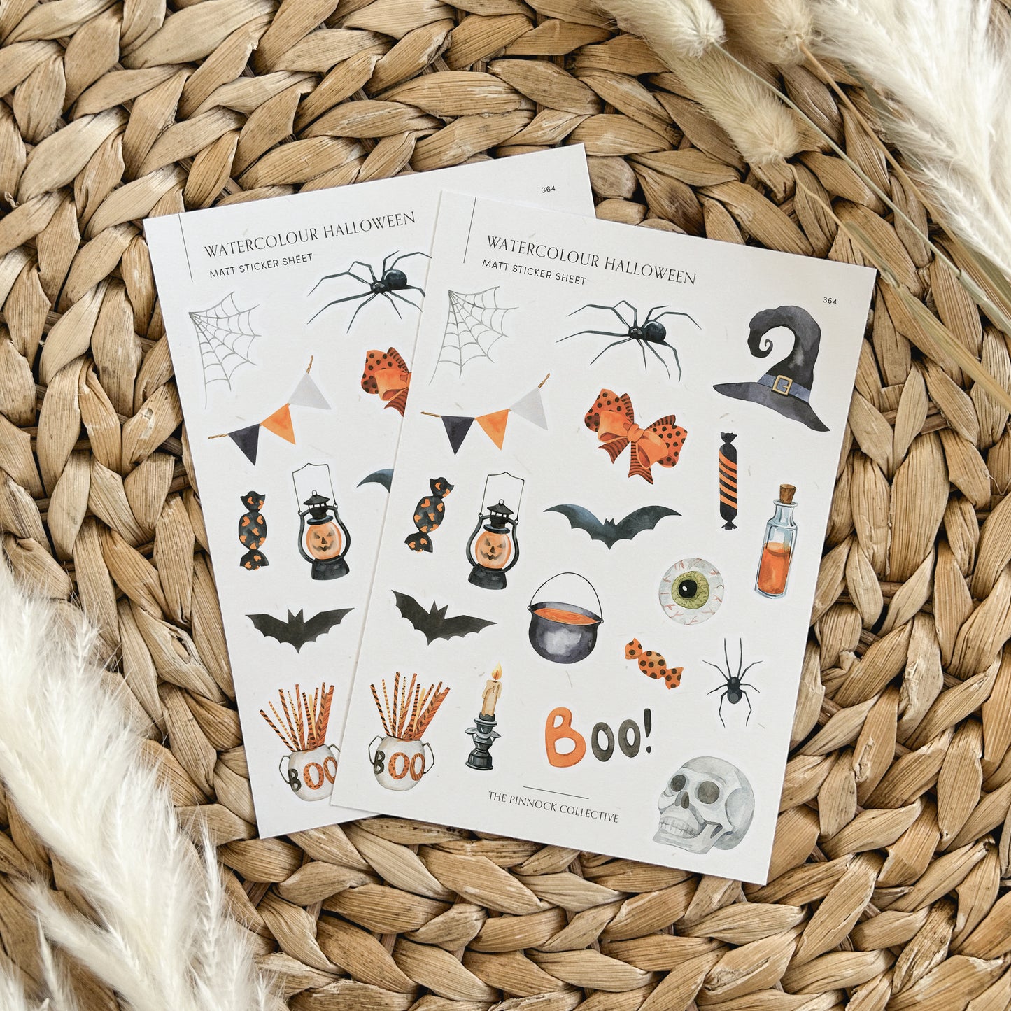 Watercolour Halloween Sticker Sheet