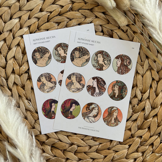 Alphonse Mucha Sticker Sheet