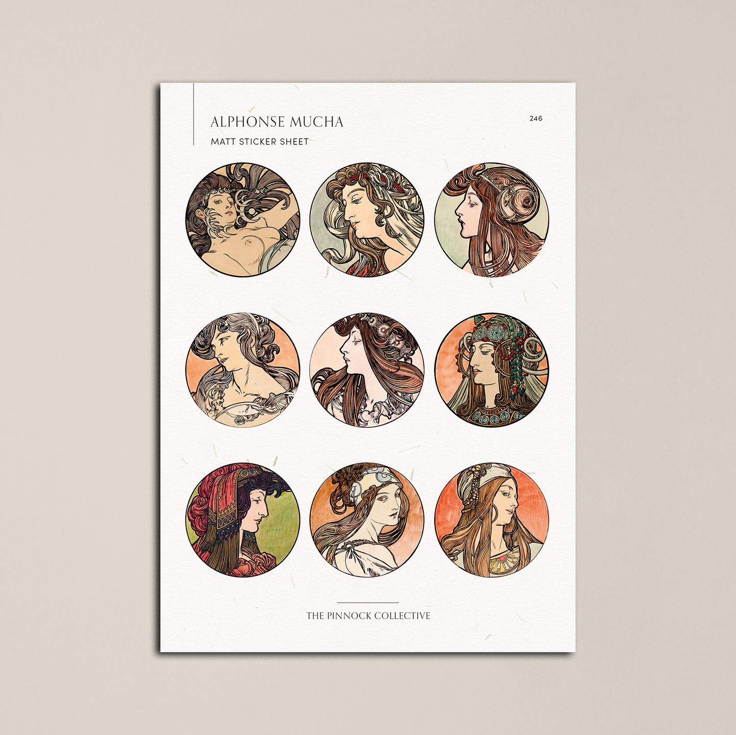 Alphonse Mucha Sticker Sheet