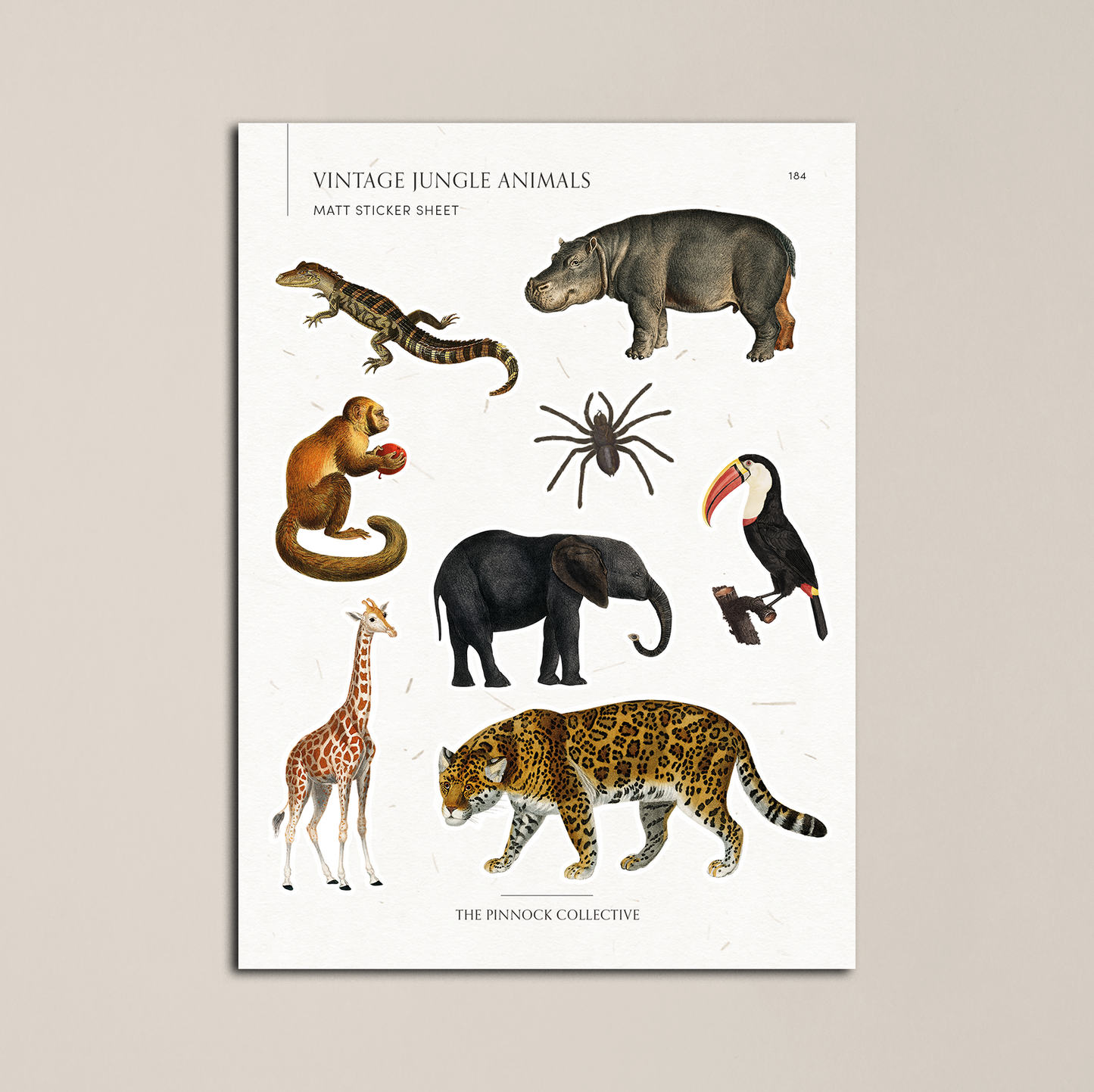 Vintage Animals Sticker sheet