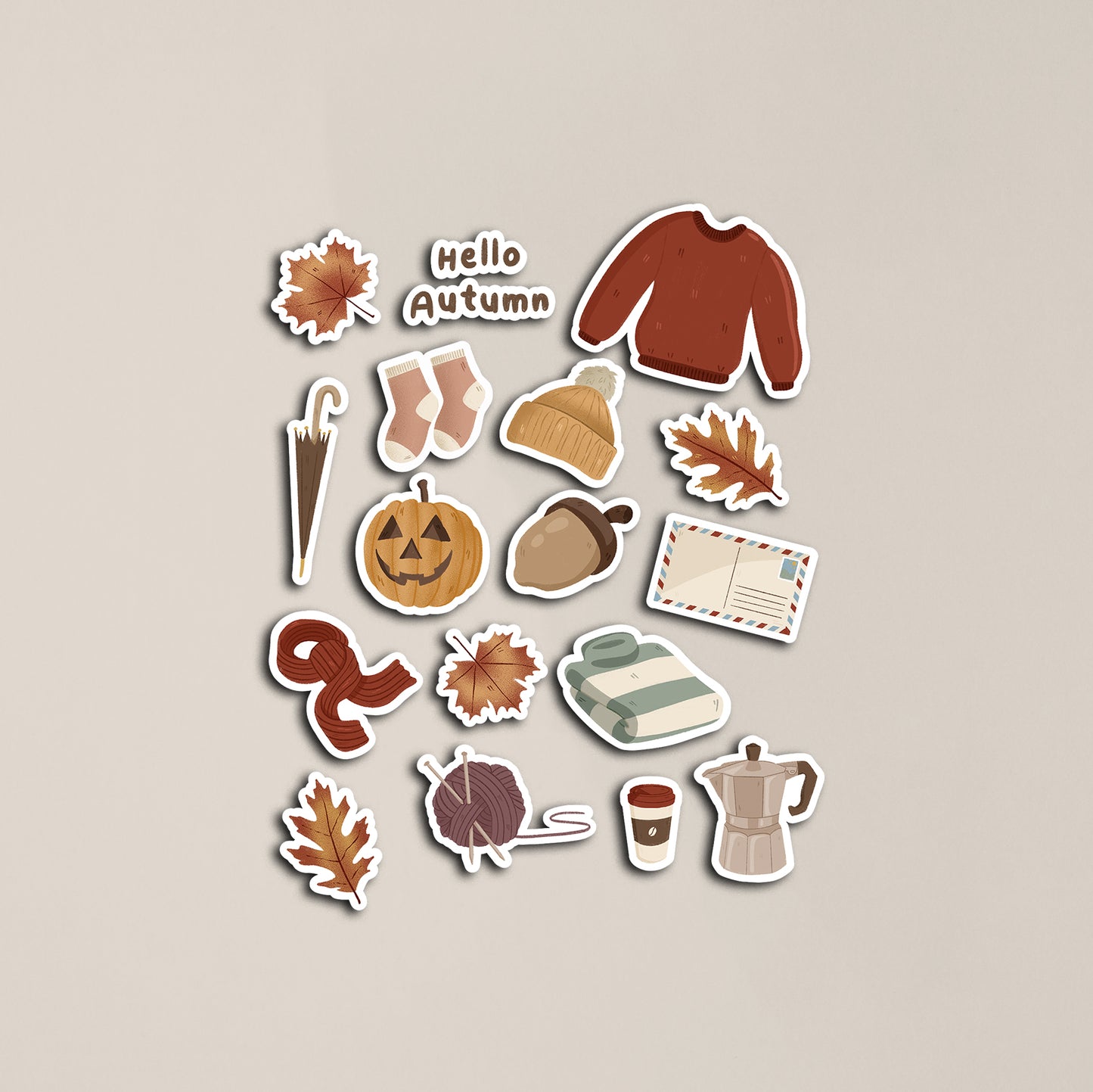 Autumn & Fall Themed Sticker Sheet