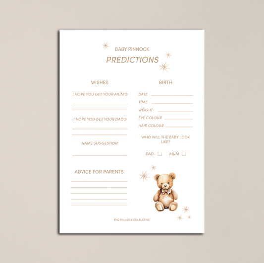 Baby Shower Prediction Cards - Baby Shower Game