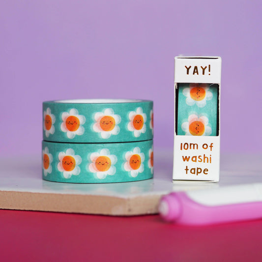 Blue Daisies Floral Washi Tape