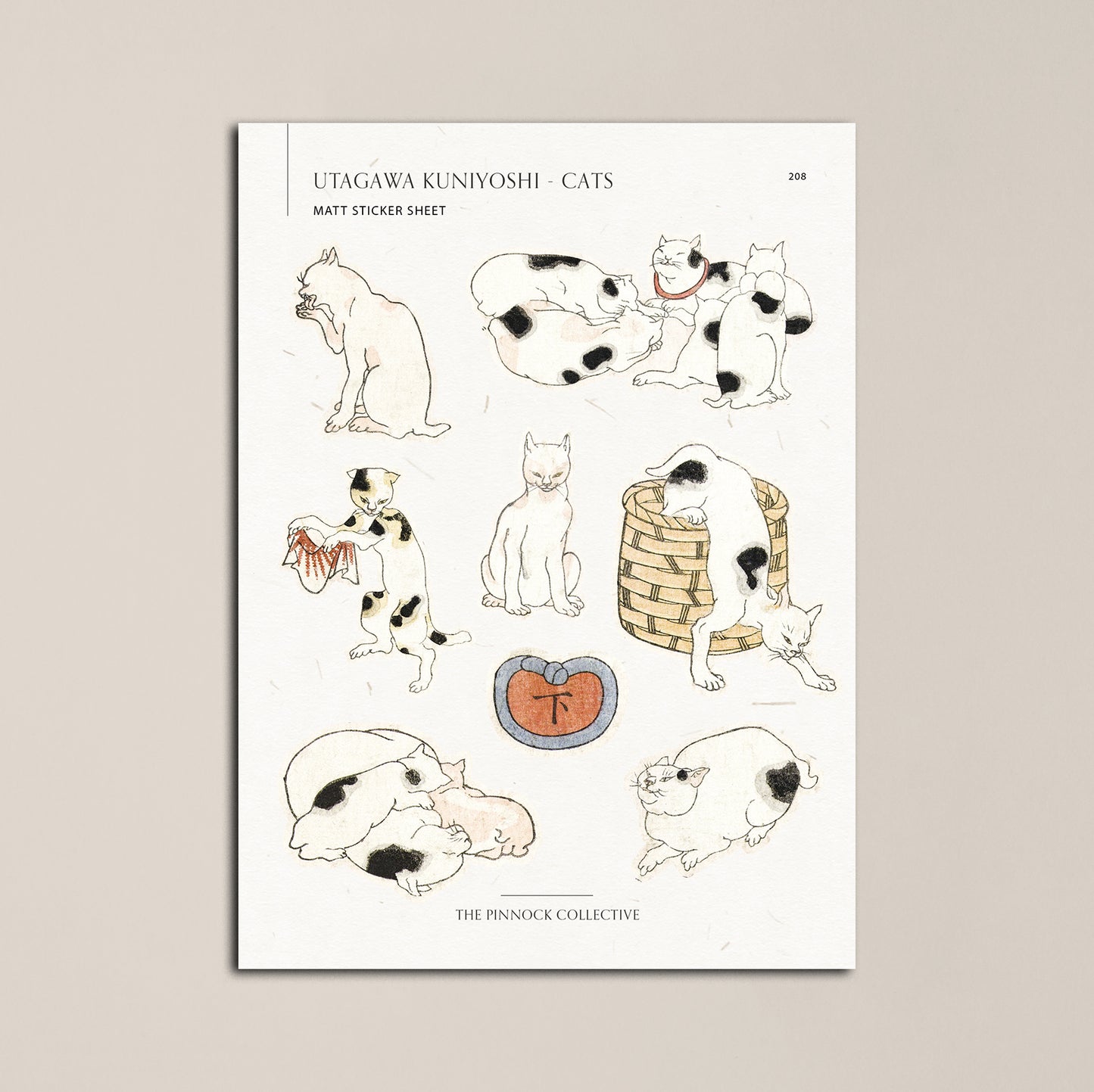 Japanese Cats Sticker Sheet