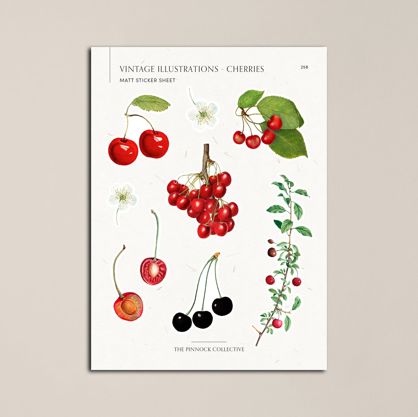 Vintage Cherries Sticker Sheet