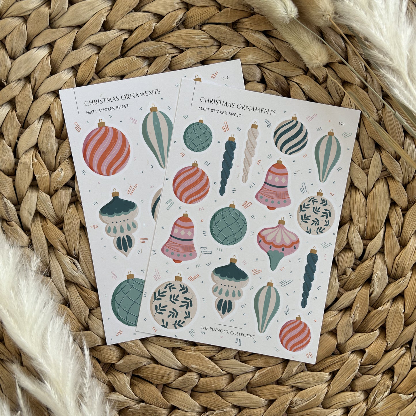 Christmas Ornaments Sticker Sheet