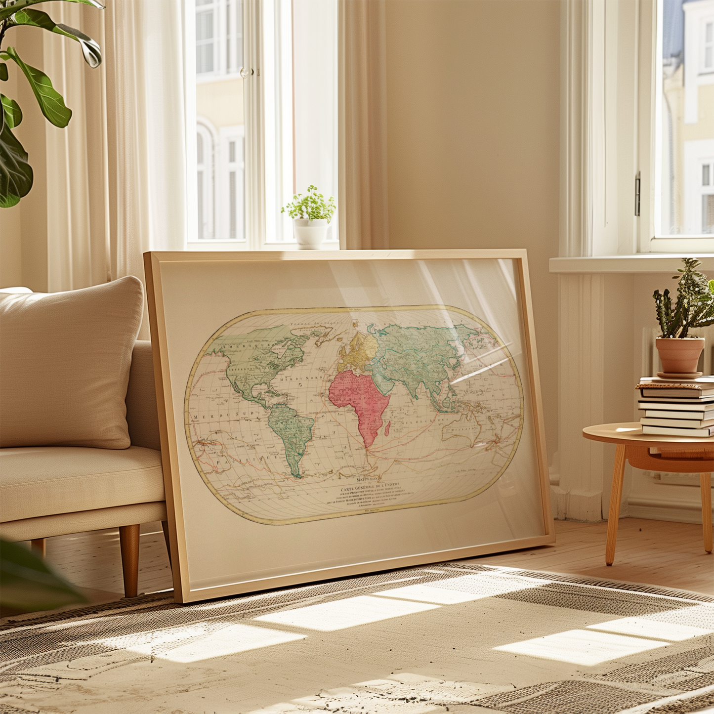 French World Map Art Print