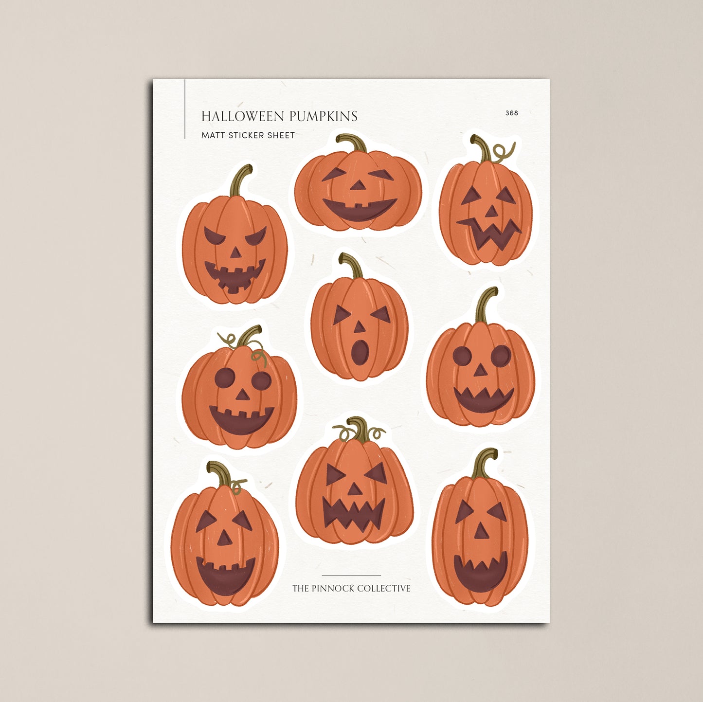 Halloween Pumpkin Sticker Sheet