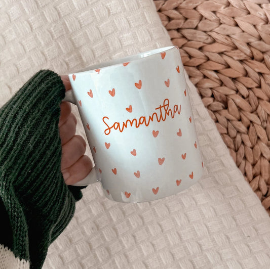 Personalised Watercolour heart Mug