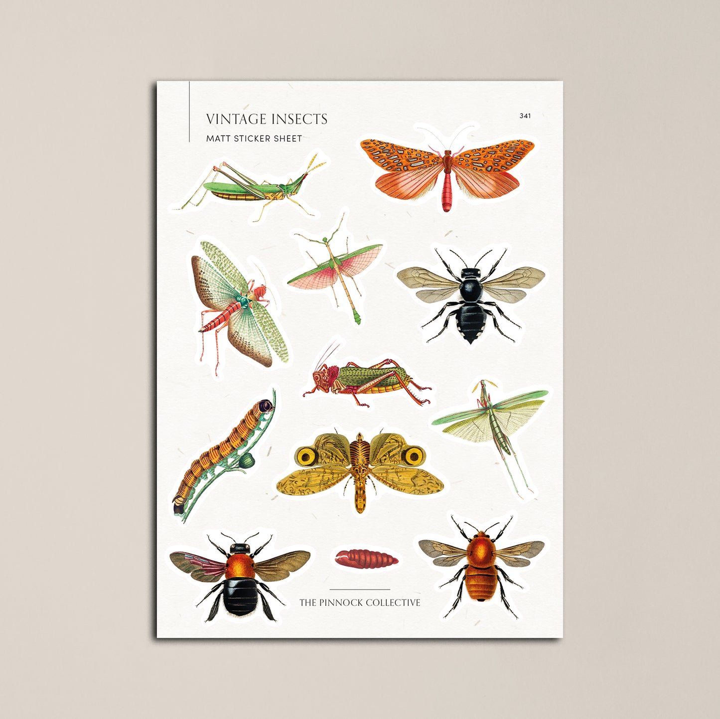 Vintage Insects Sticker Sheet