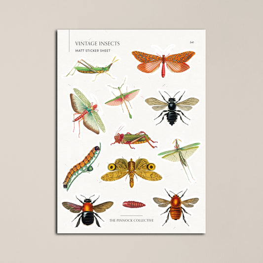 Vintage Insects Sticker Sheet