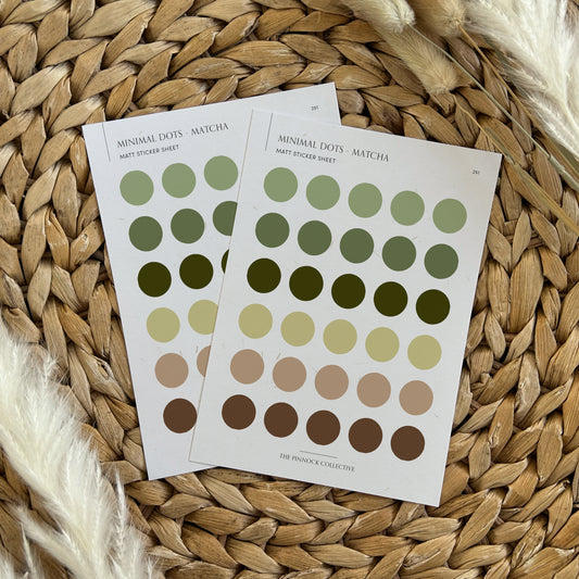 Matcha Planner Dots Sticker Sheet