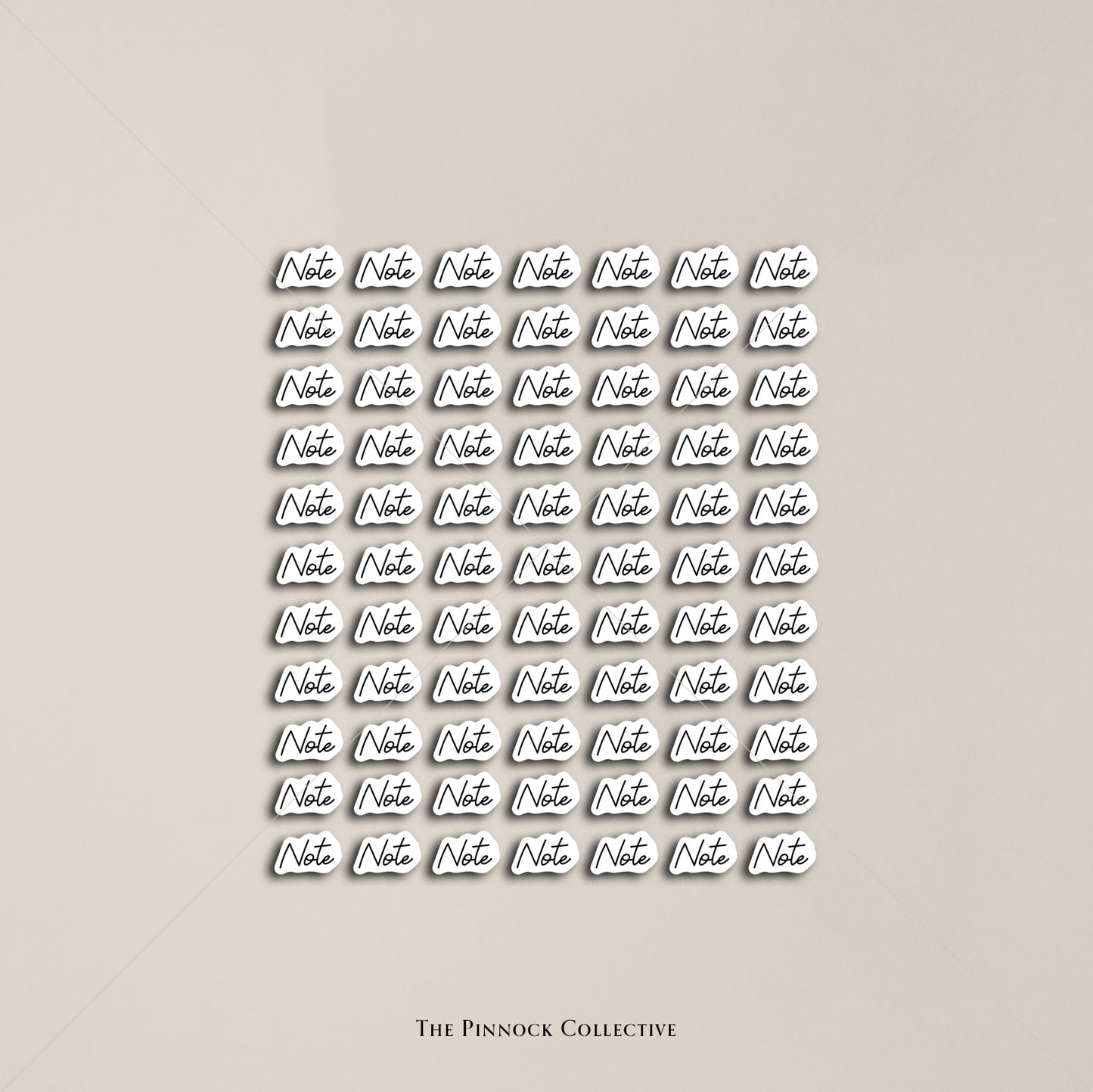 Note Script Text Sticker Sheet