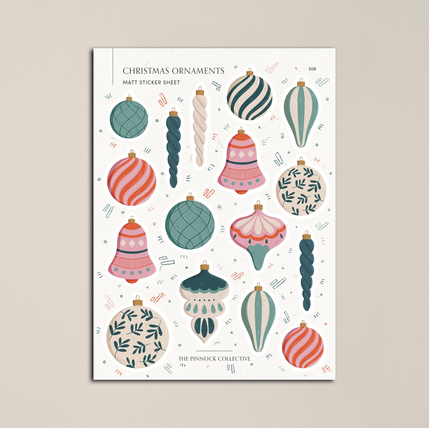 Christmas Ornaments Sticker Sheet