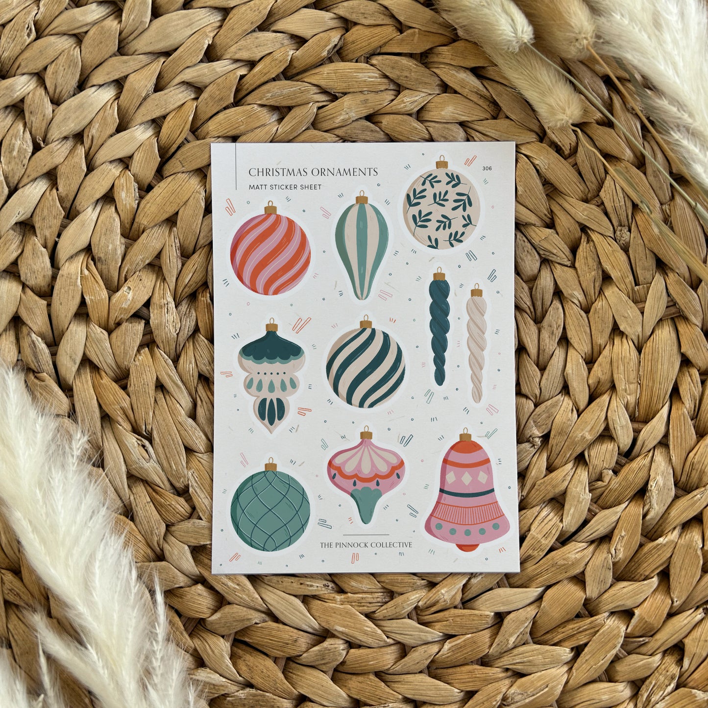 Christmas Ornaments Sticker Sheet