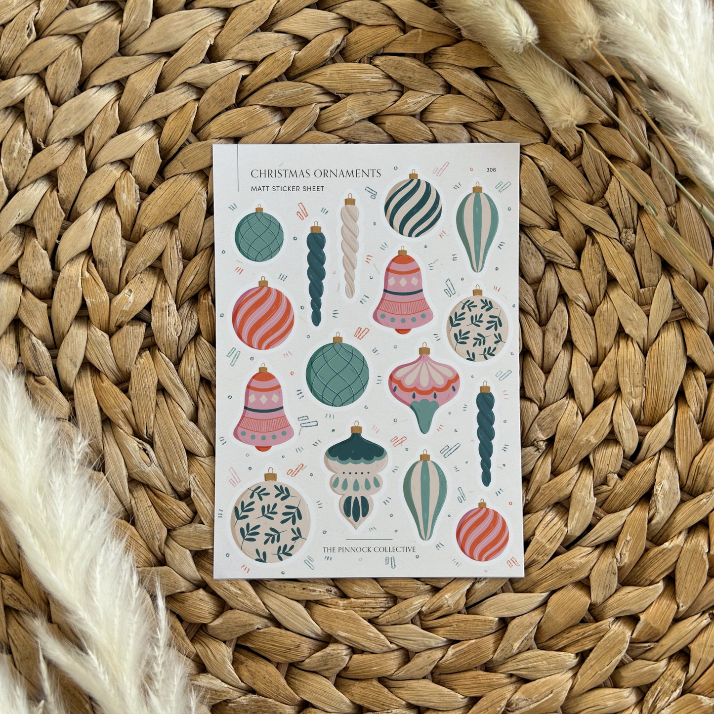 Christmas Ornaments Sticker Sheet