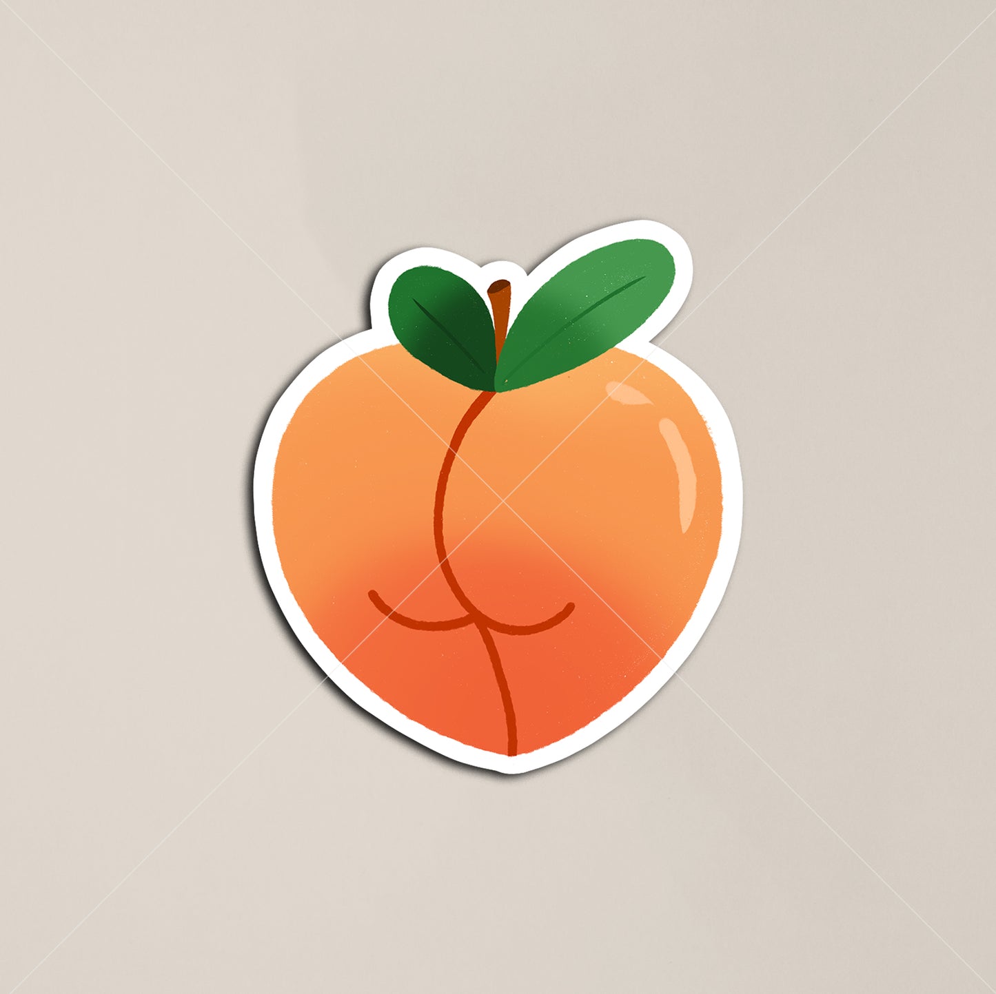 Peachy Bum Single Sticker