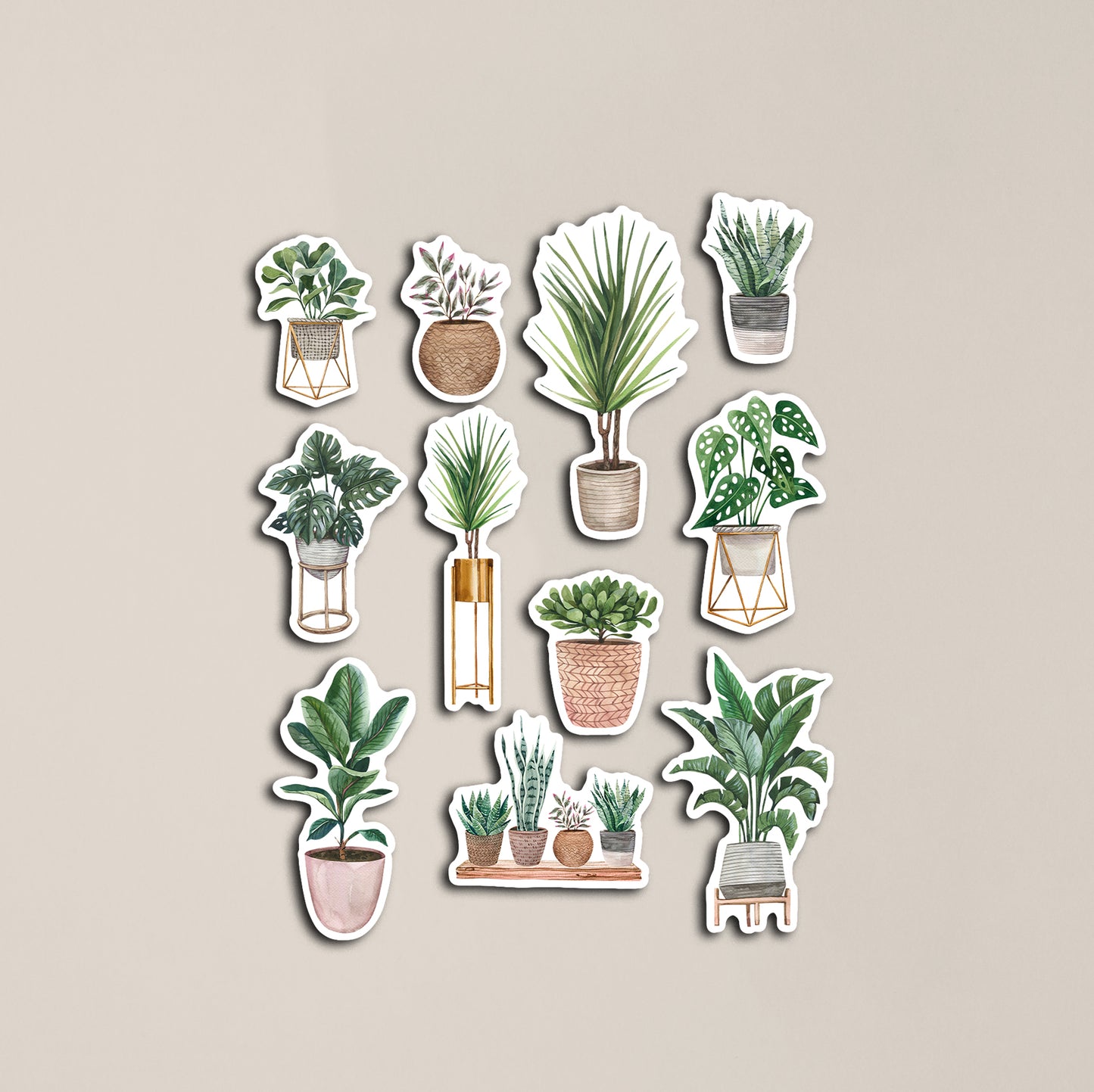 Watercolour Houseplants Sticker Sheet