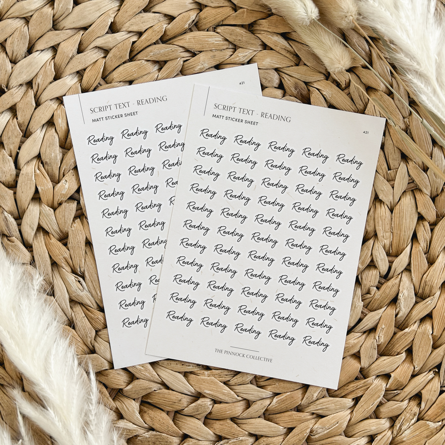 Reading Script Text Sticker Sheet