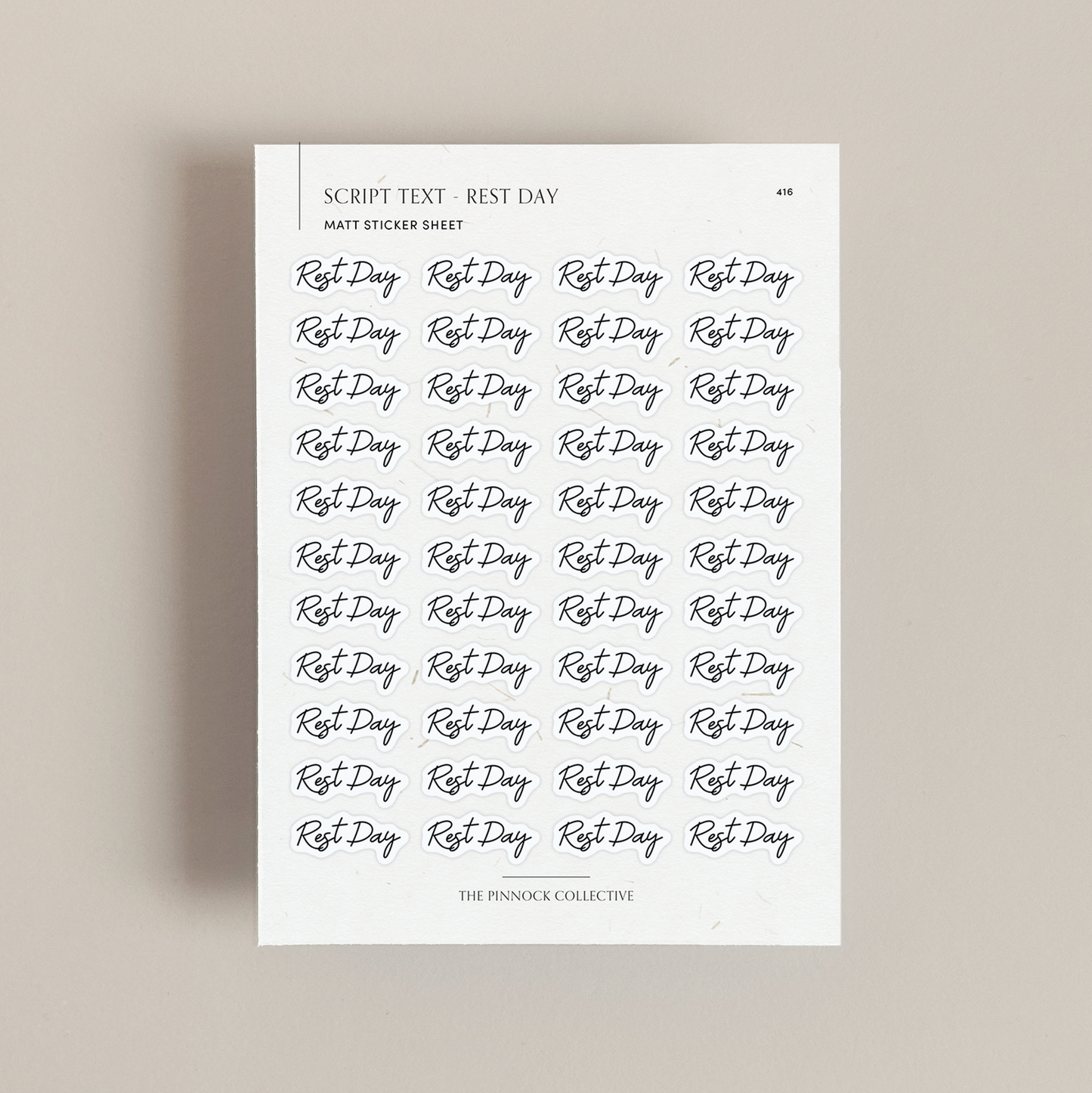 Rest Day Script Text Sticker Sheet