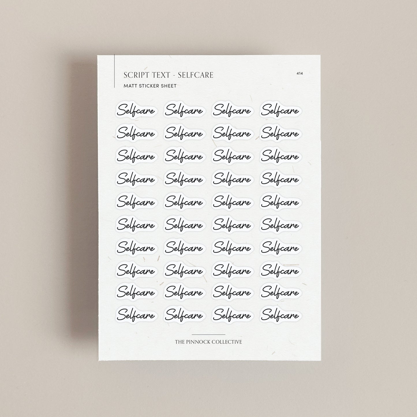 Selfcare Script Text Sticker Sheet