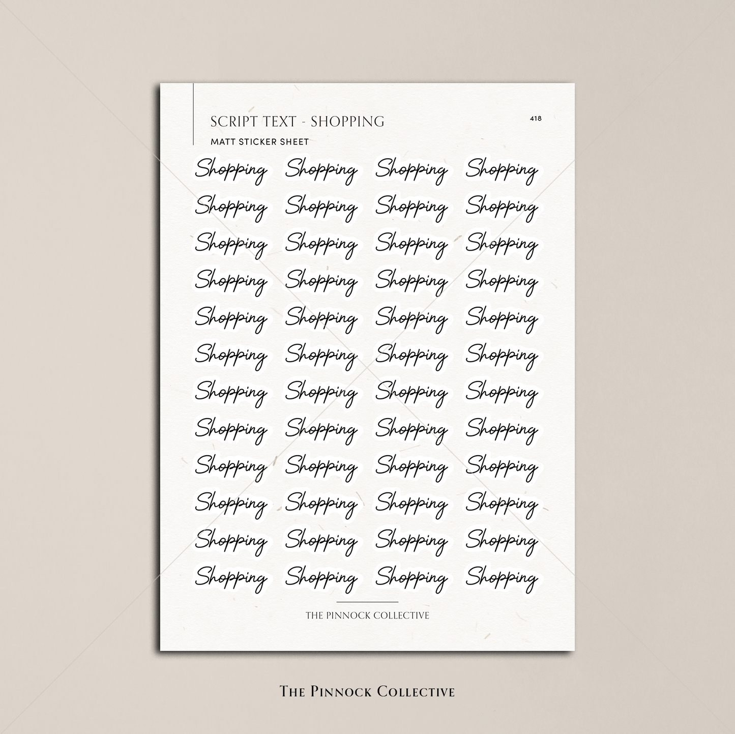Shopping Script Text Sticker Sheet
