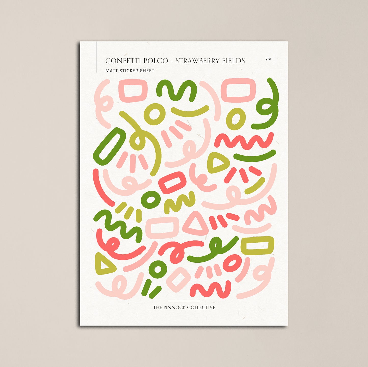 Strawberry Fields Confetti Polco Sticker Sheet