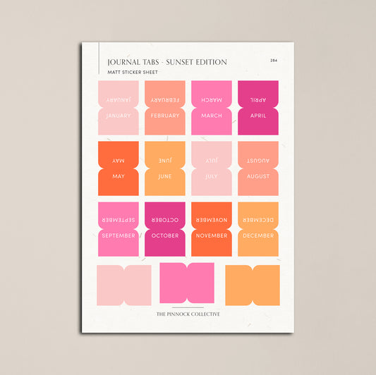 Sunset Planner Tabs Sticker Sheet