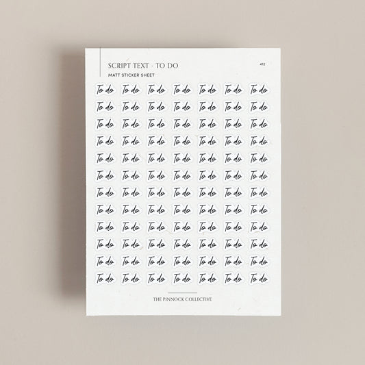 To Do Script Text Sticker Sheet
