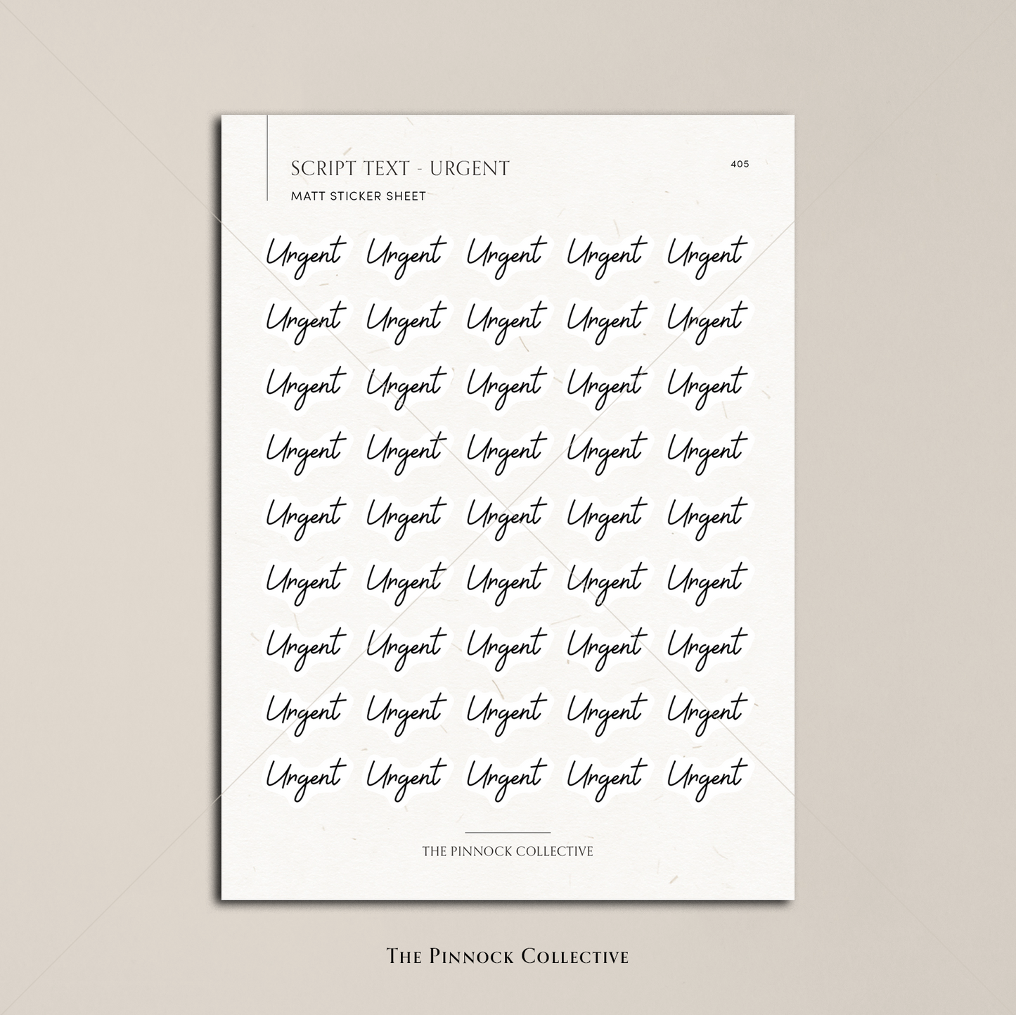 Urgent Script Text Sticker Sheet