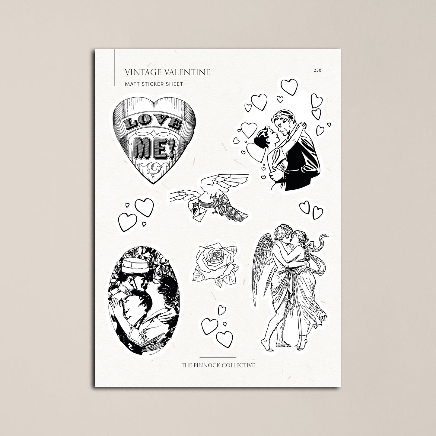 Vintage Valentines Sticker Sheet