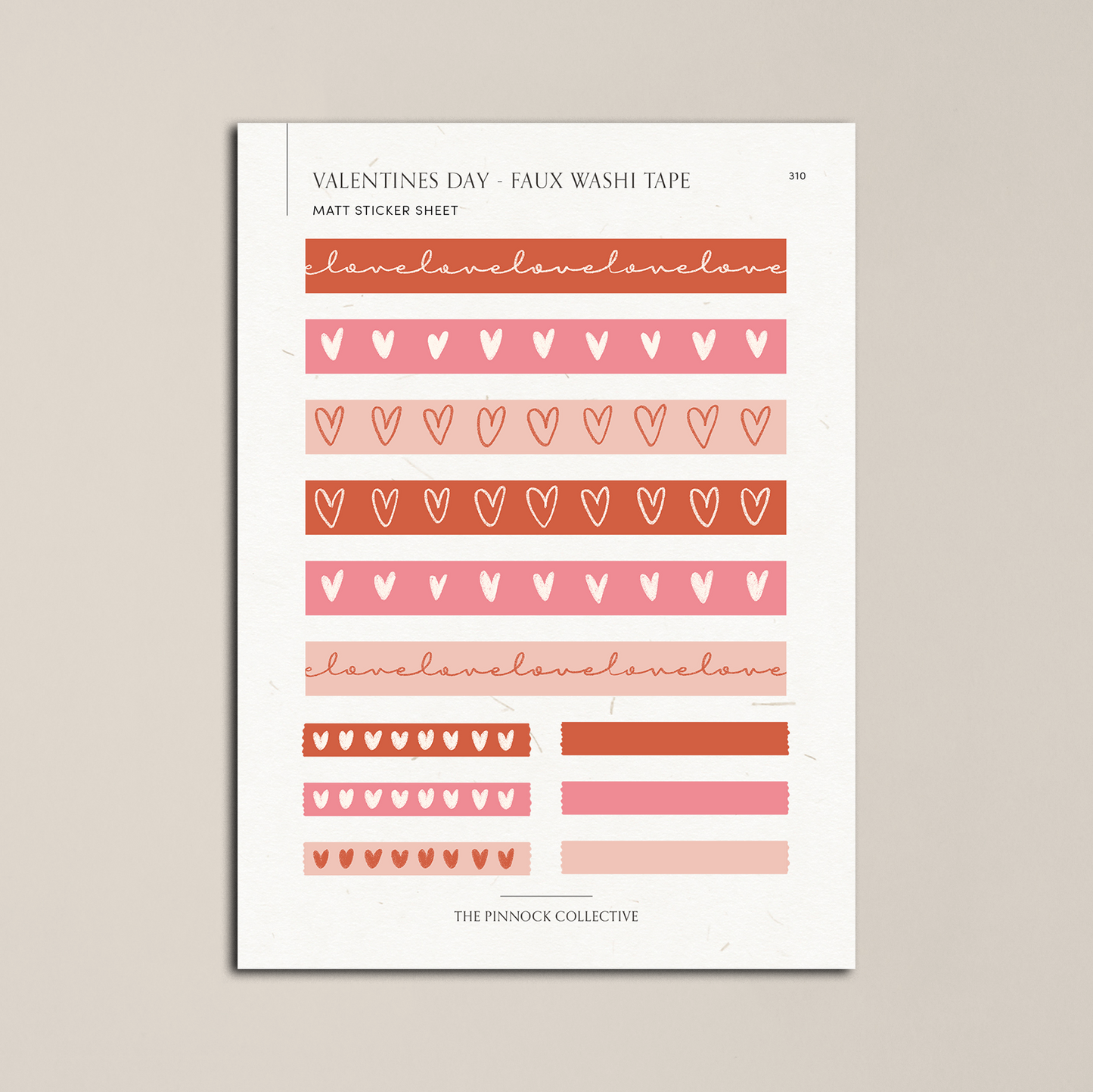 Valentines Tape Sticker Sheet