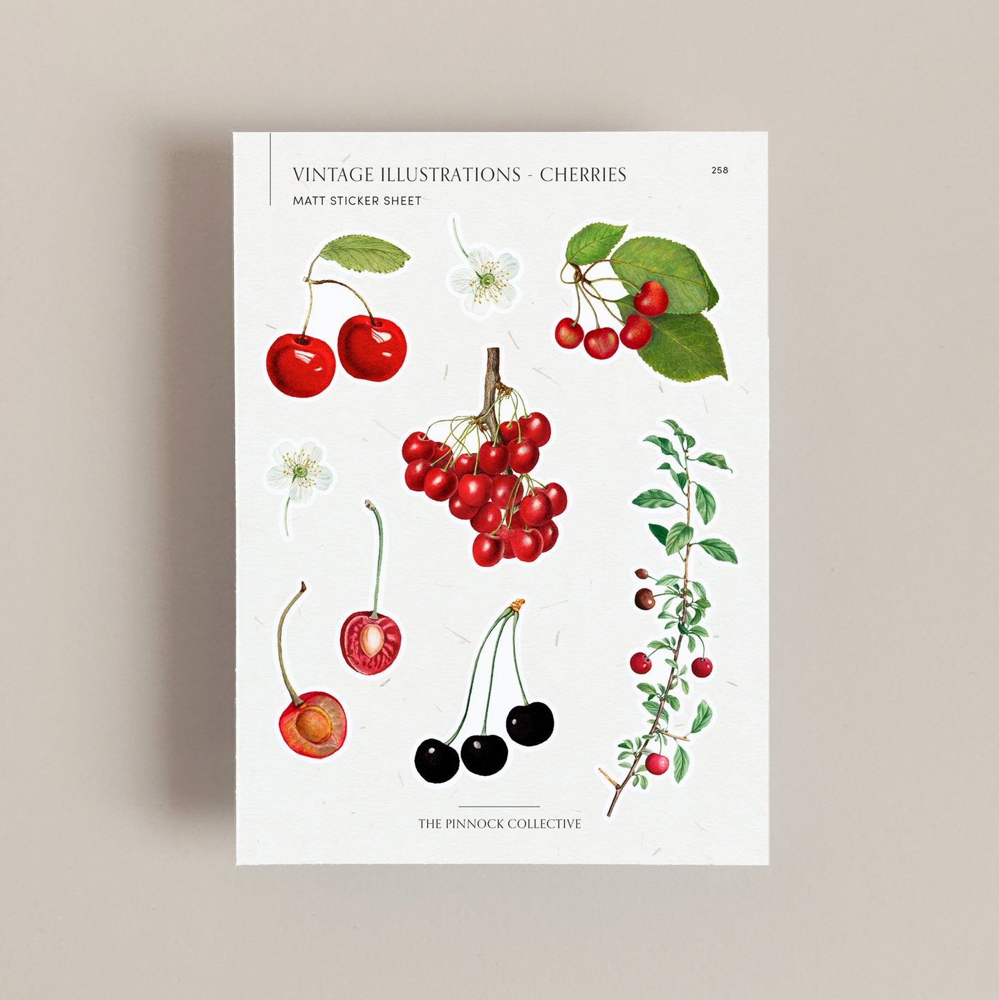Vintage Cherries Sticker Sheet