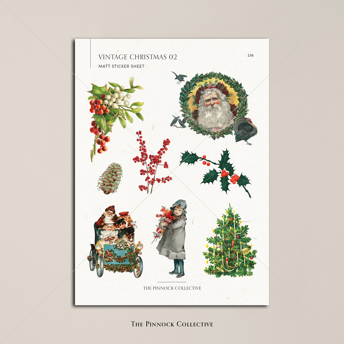 Vintage Christmas Sticker Sheet