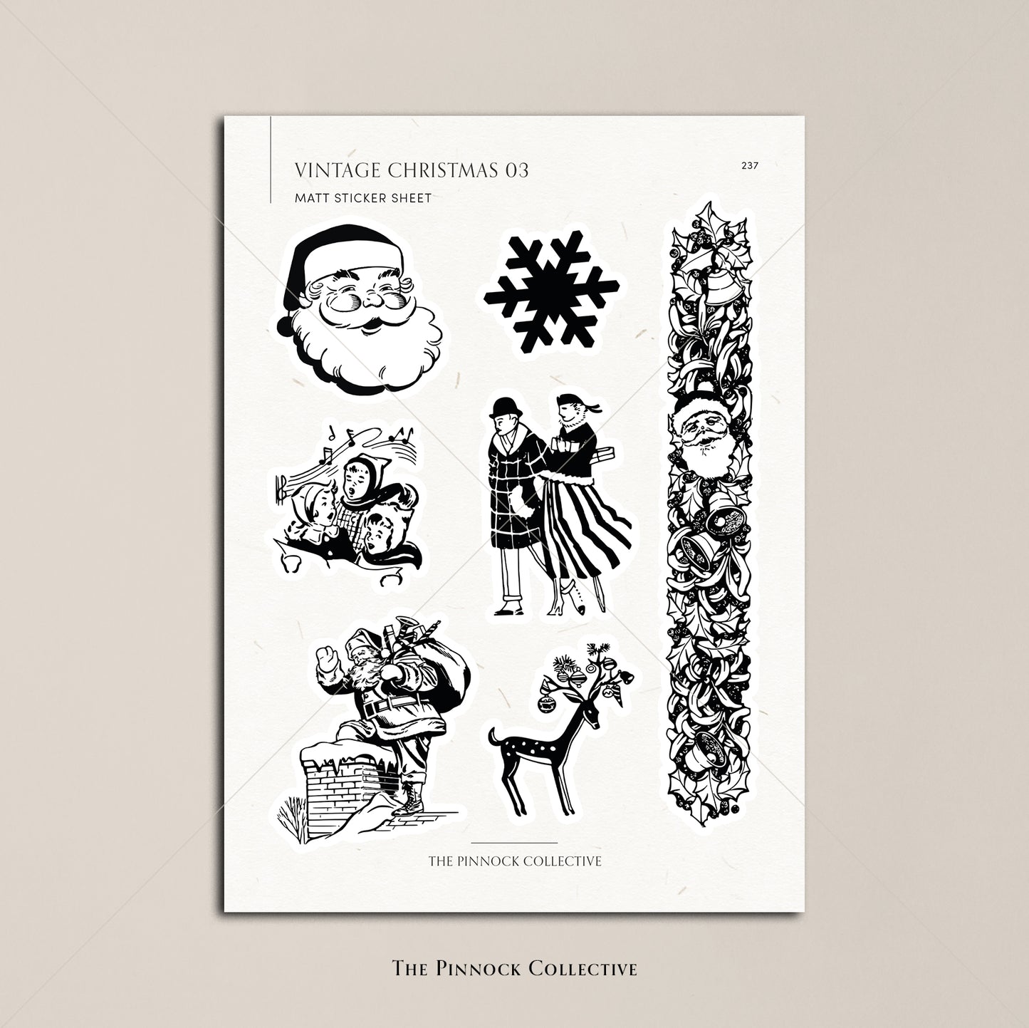 Vintage Christmas Sticker Sheet