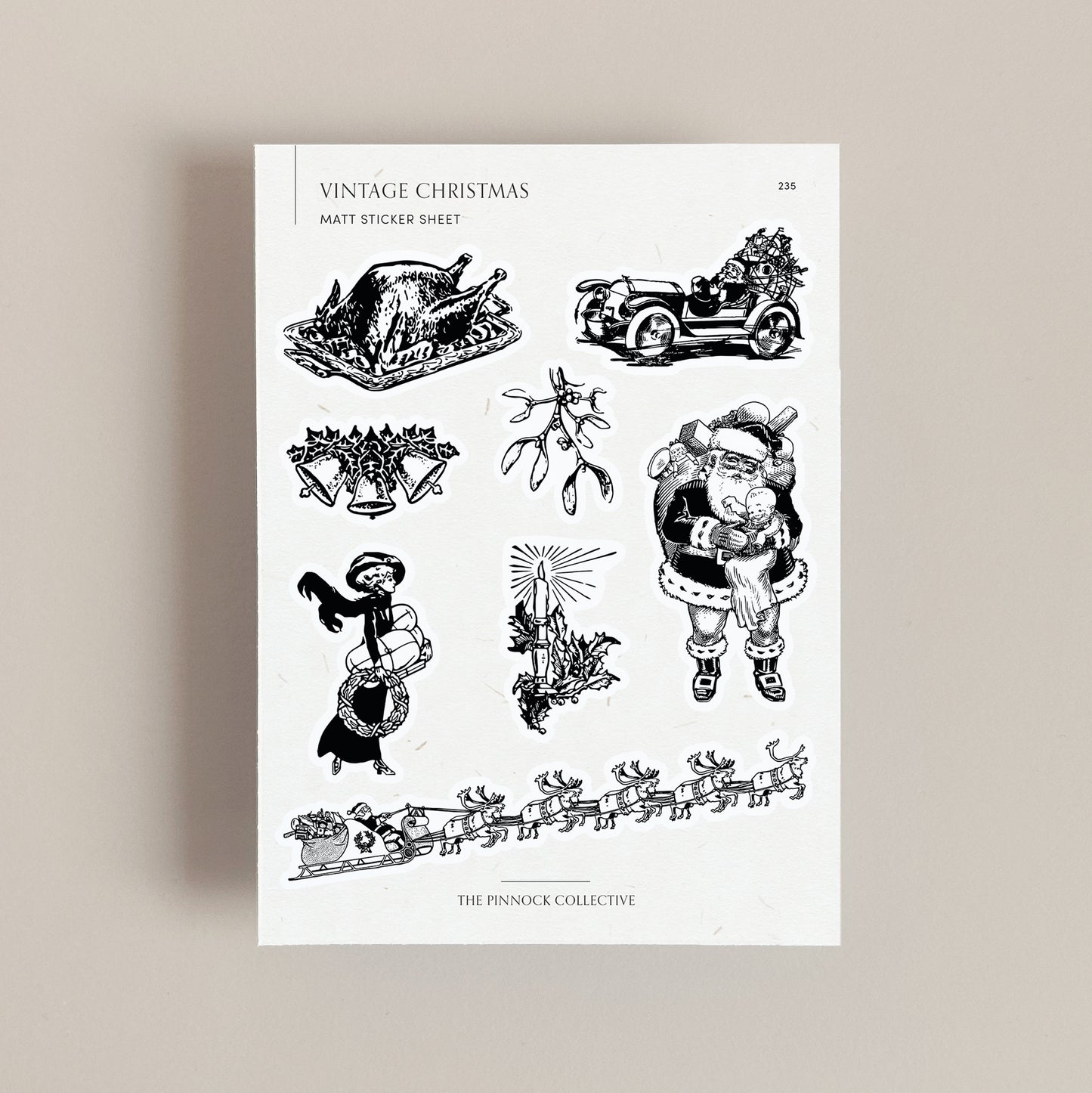 Vintage Christmas Sticker Sheet