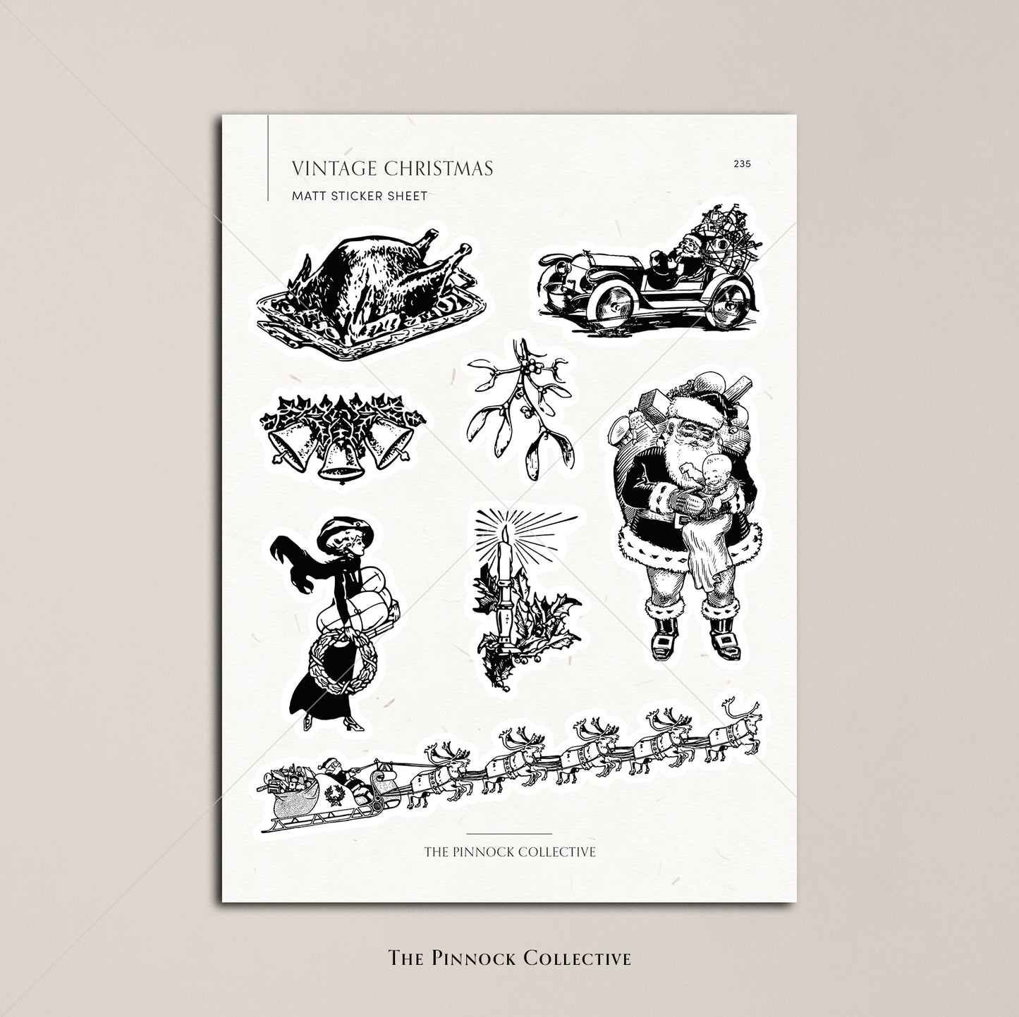 Vintage Christmas Sticker Sheet