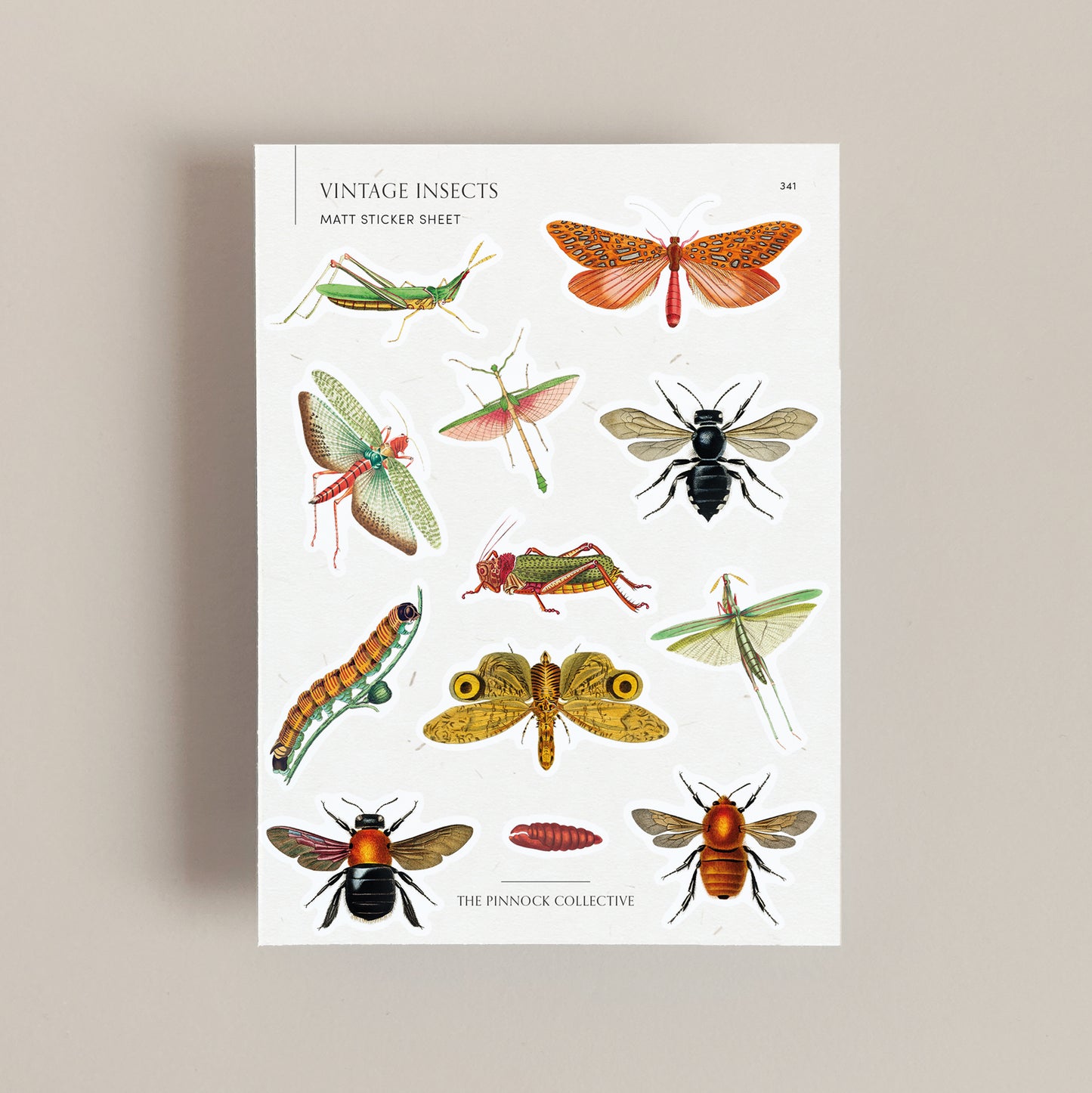 Vintage Insects Sticker Sheet